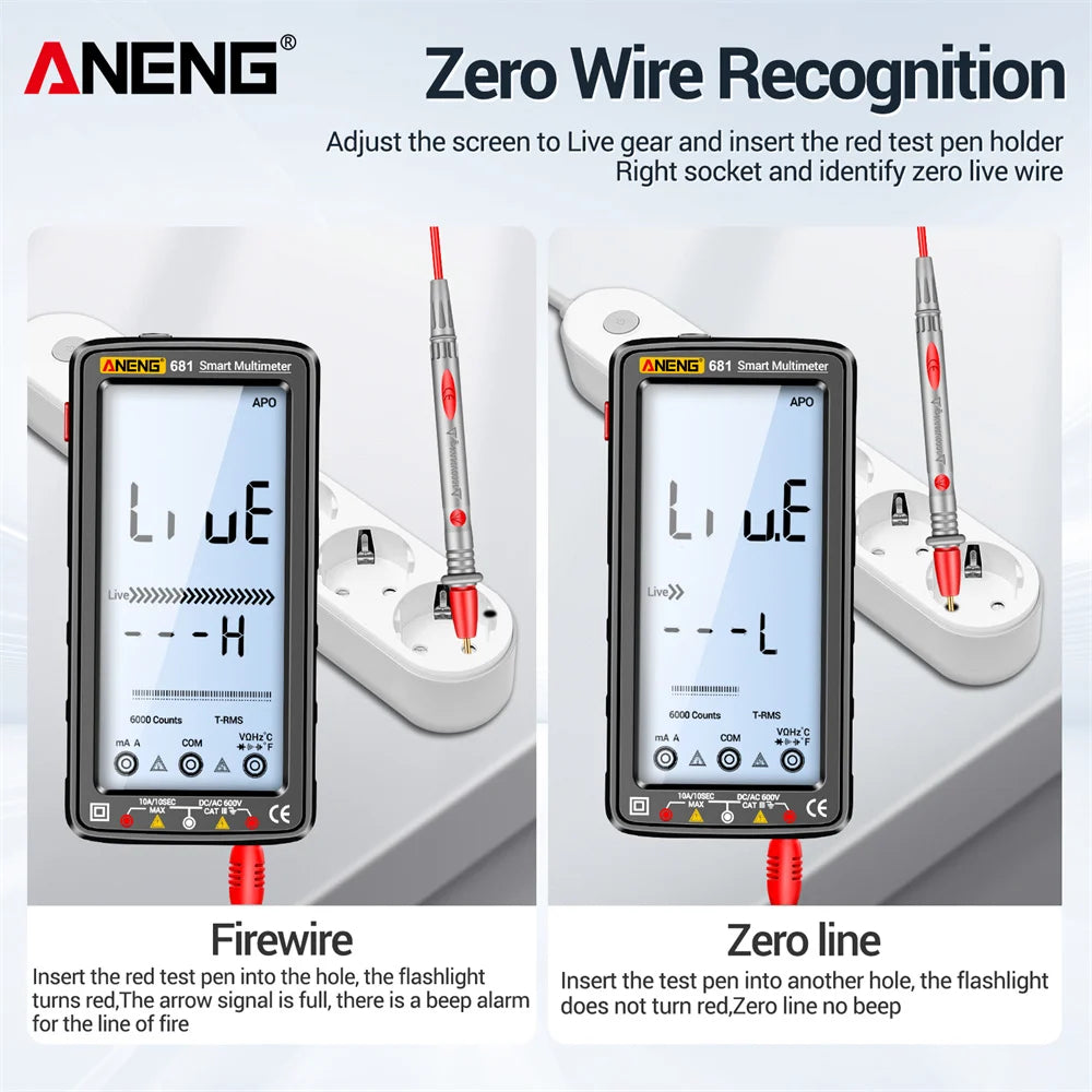 ANENG 681 Digitale Multimeter met Oplaadbare Non-contact Spanningstest