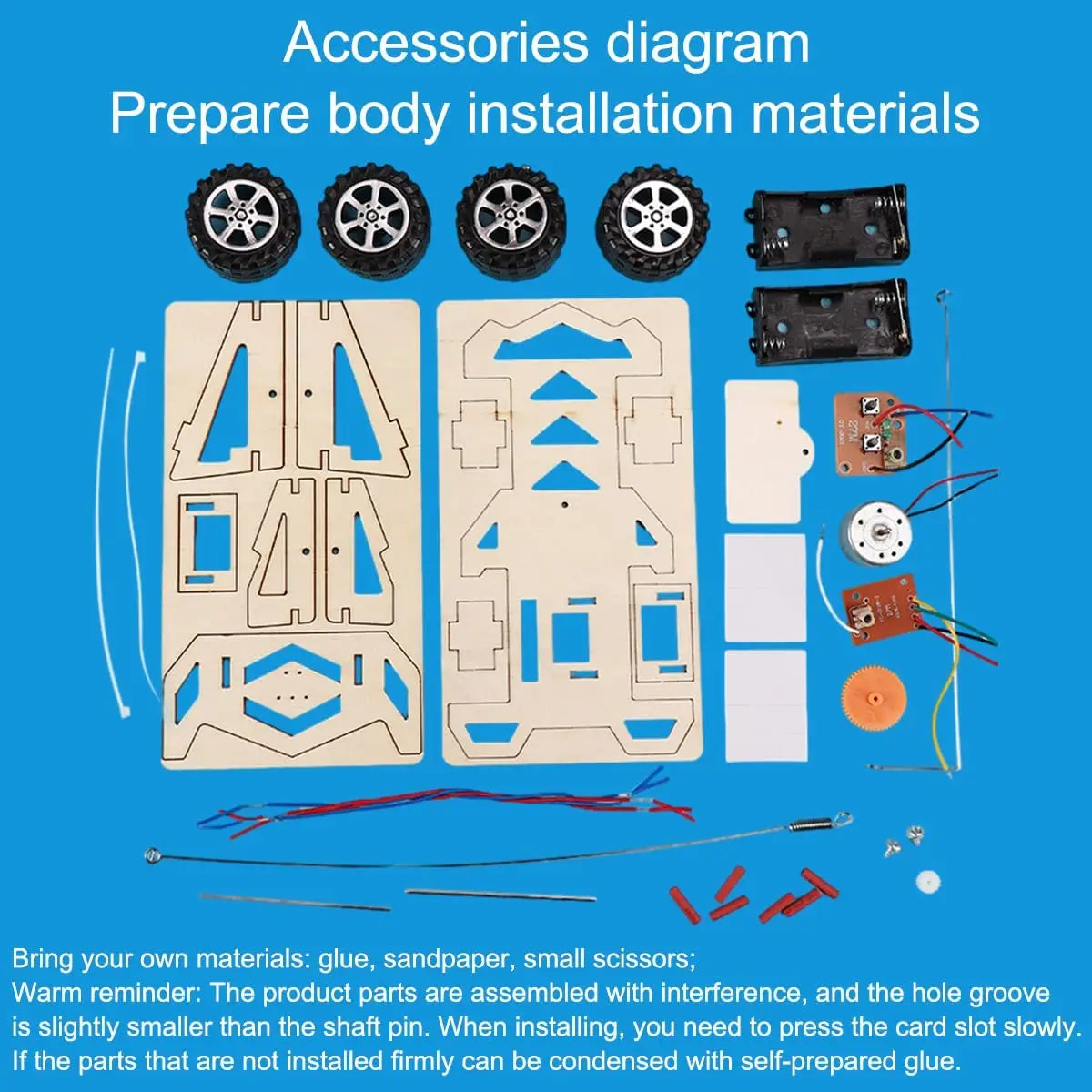 Kinderen afstandsbediening elektrische houten race speelgoed DIY kit