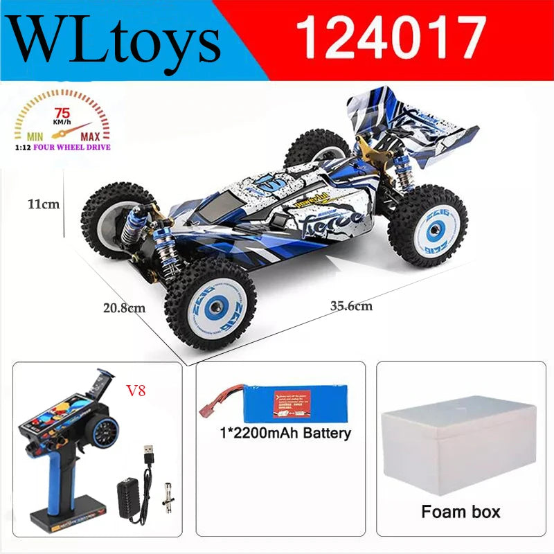 Wltoys 124017-V8 1/12 2.4G RC Auto 4WD 75Km/H Off-road Drift Voor Volwassenen