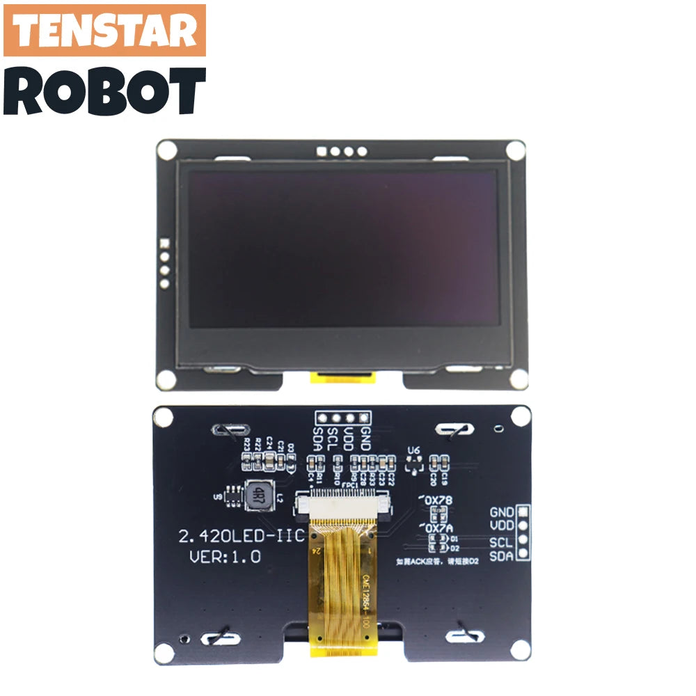 2,4" OLED Display Module SSD1309 128x64 met IIC I2C SPI Interface