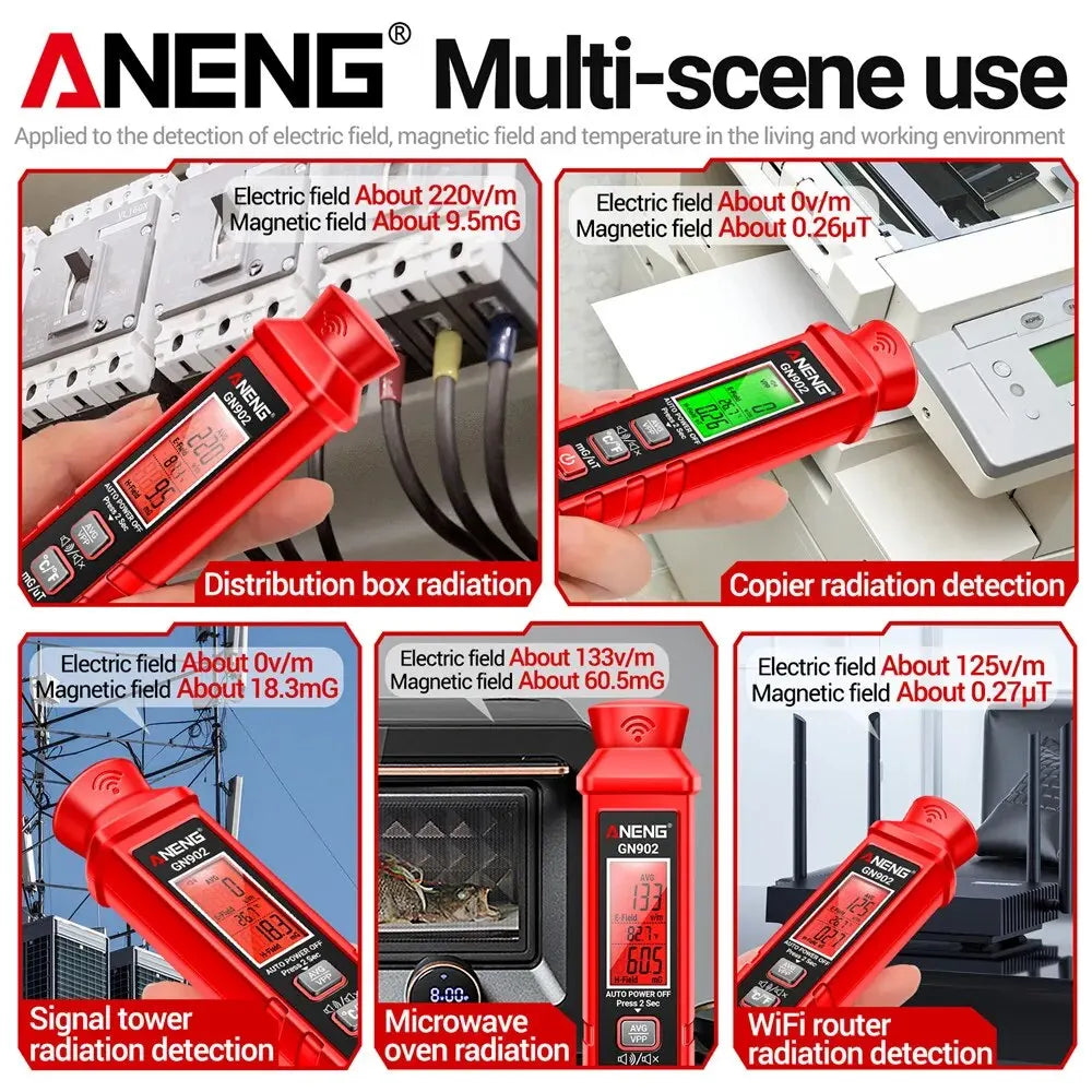 ANENG GN902 Draagbare Elektromagnetische Stralingsmeter met LCD Scherm