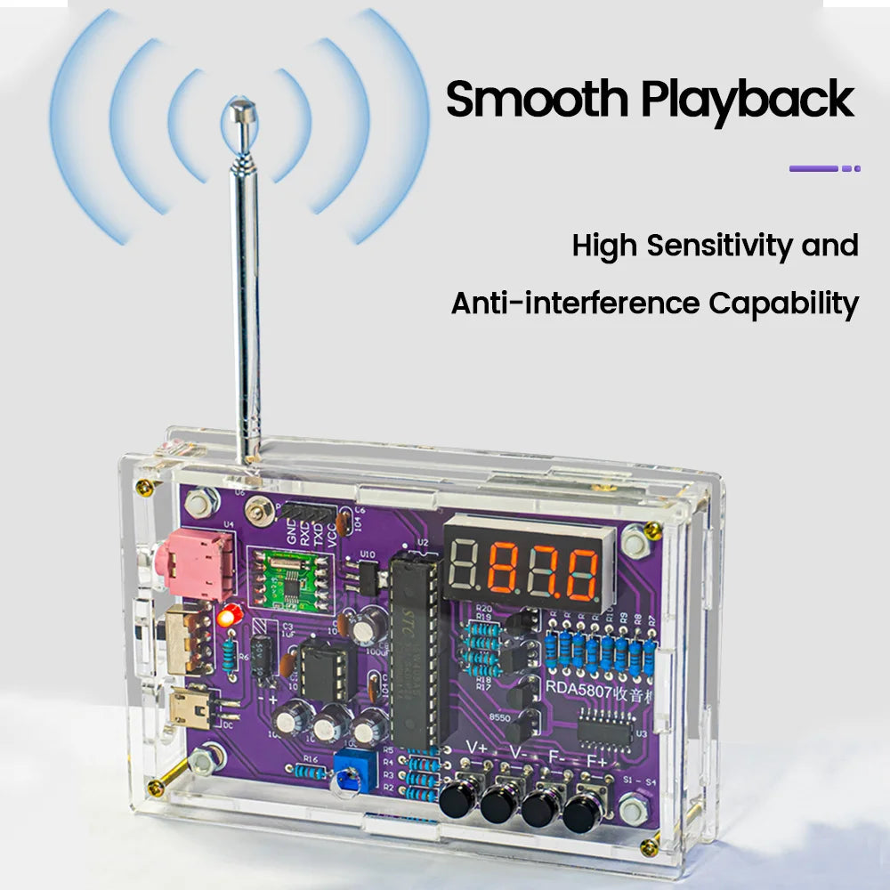 DIY FM Radio Bouwpakket met Aanpasbare Frequentie 87-108MHz