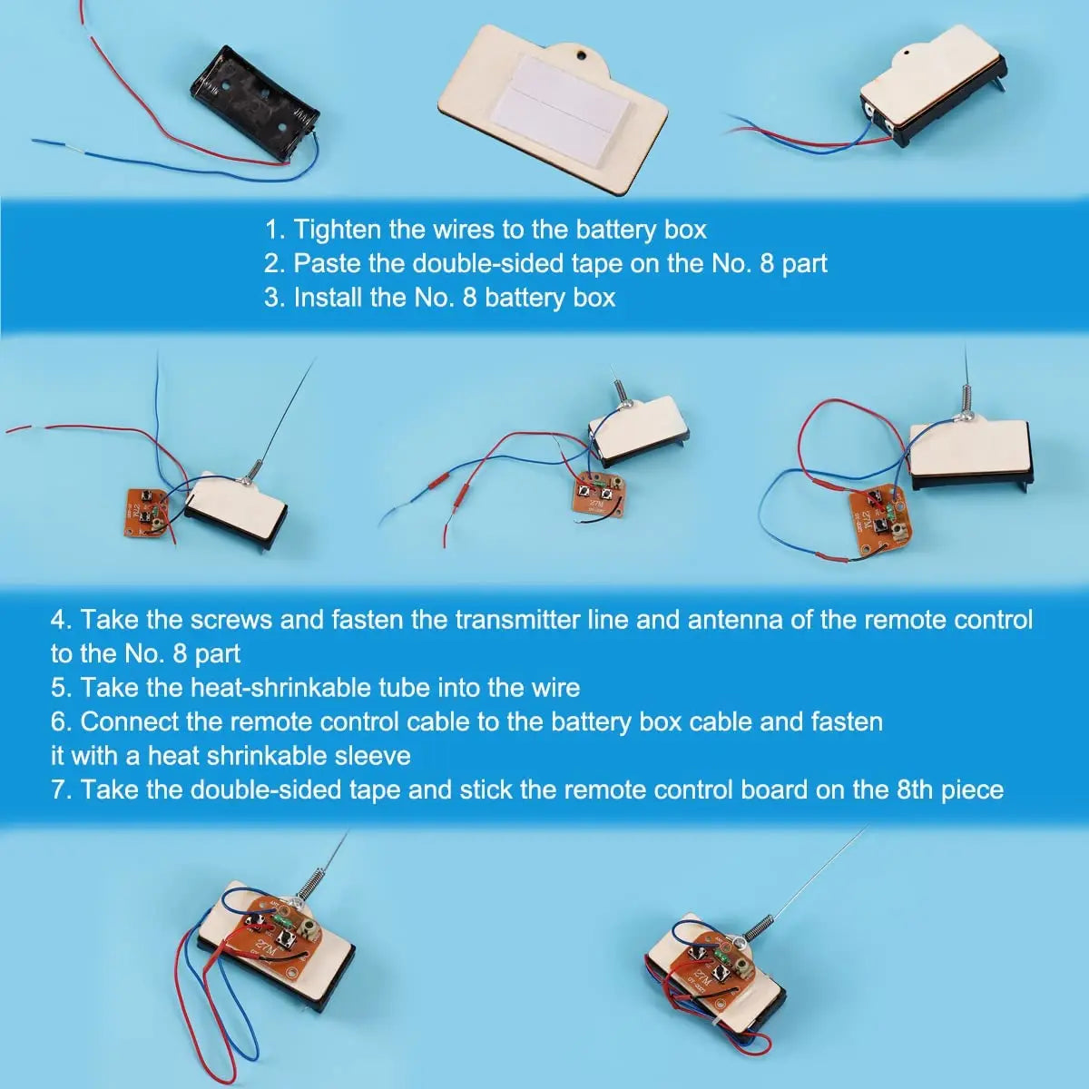 Kinderen afstandsbediening elektrische houten race speelgoed DIY kit