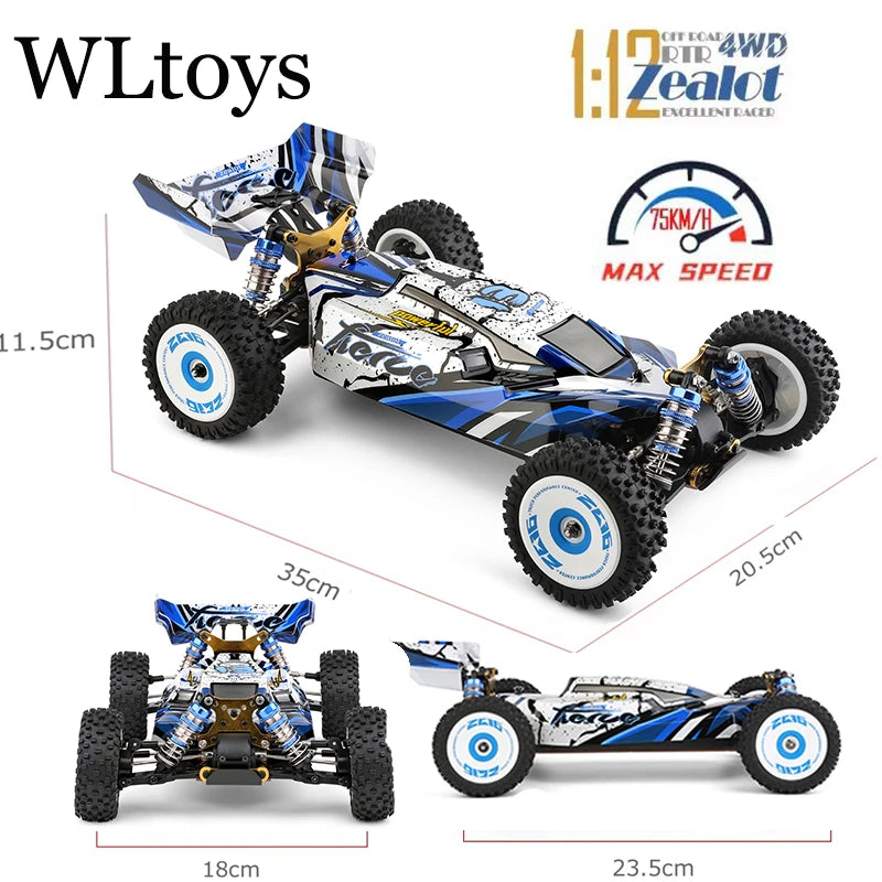 Wltoys 124017-V8 1/12 2.4G RC Auto 4WD 75Km/H Off-road Drift Voor Volwassenen