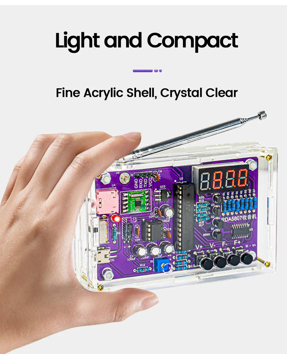 DIY FM Radio Bouwpakket met Aanpasbare Frequentie 87-108MHz