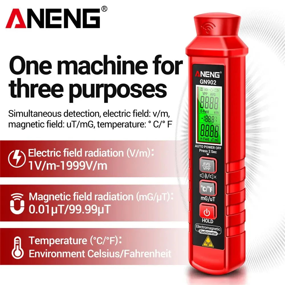 ANENG GN902 Draagbare Elektromagnetische Stralingsmeter met LCD Scherm