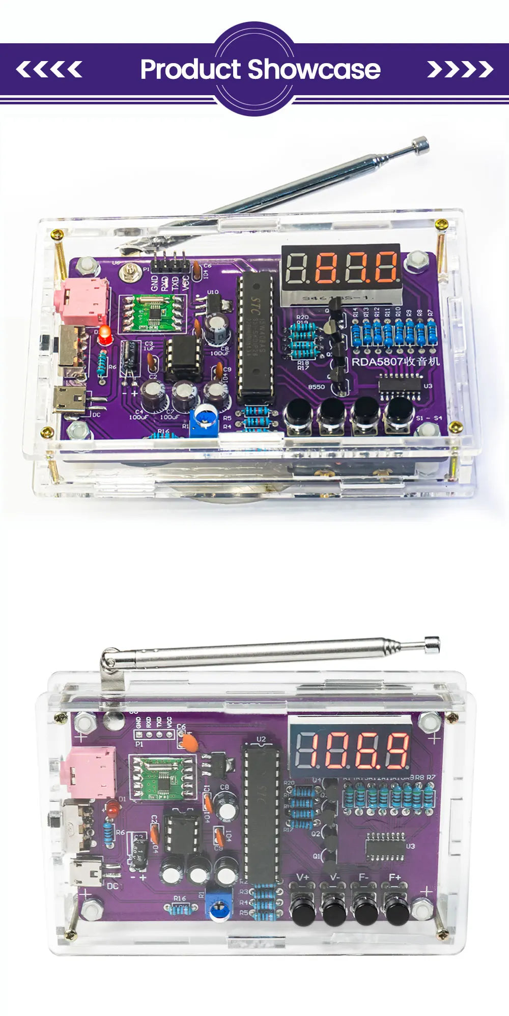 DIY FM Radio Bouwpakket met Aanpasbare Frequentie 87-108MHz