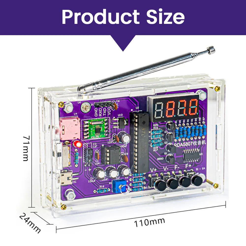 DIY FM Radio Bouwpakket met Aanpasbare Frequentie 87-108MHz