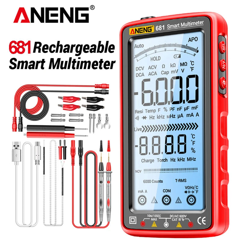 ANENG 681 Digitale Multimeter met Oplaadbare Non-contact Spanningstest