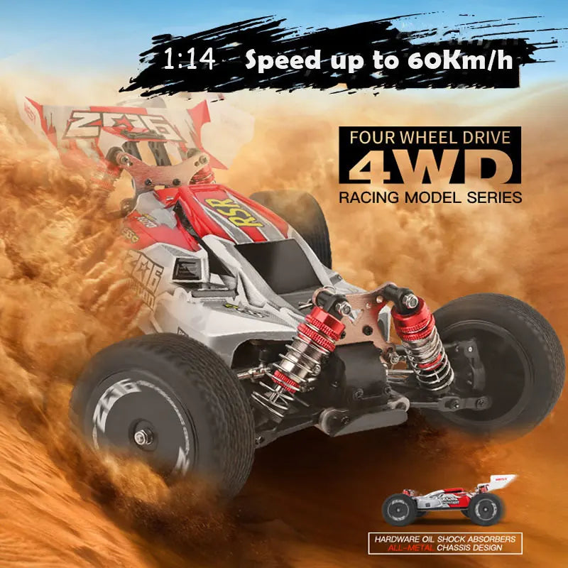 WLtoys 1/14 RC Bestuurbare Buggy 60km/h 4x4 Off-Road